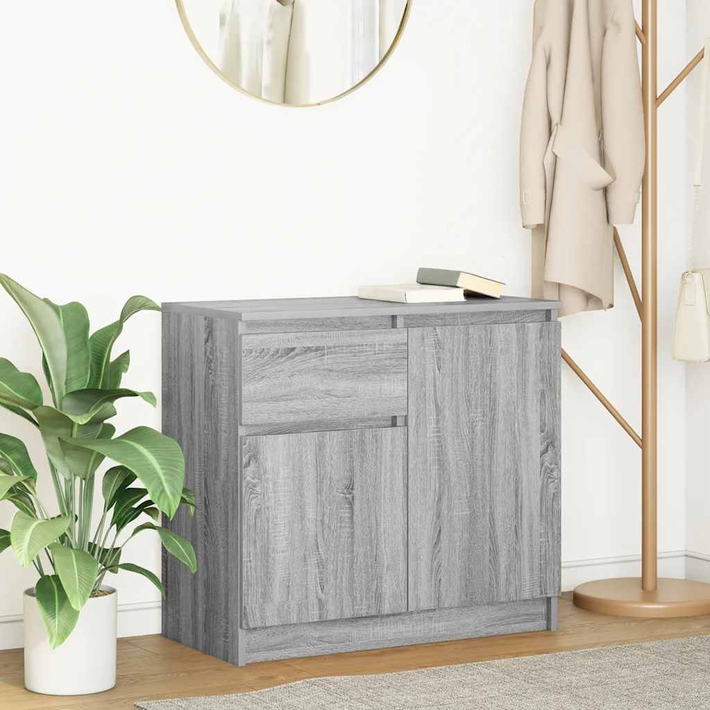 Buffet avec tiroir sonoma gris 71x35x65 cm bois d'ingénierie - XIOS