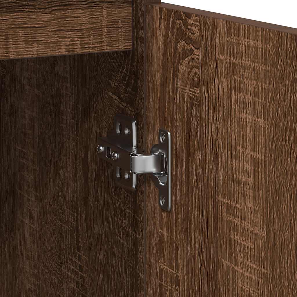 Buffet avec tiroir chêne brun 71x35x65 cm bois d'ingénierie - XIOS