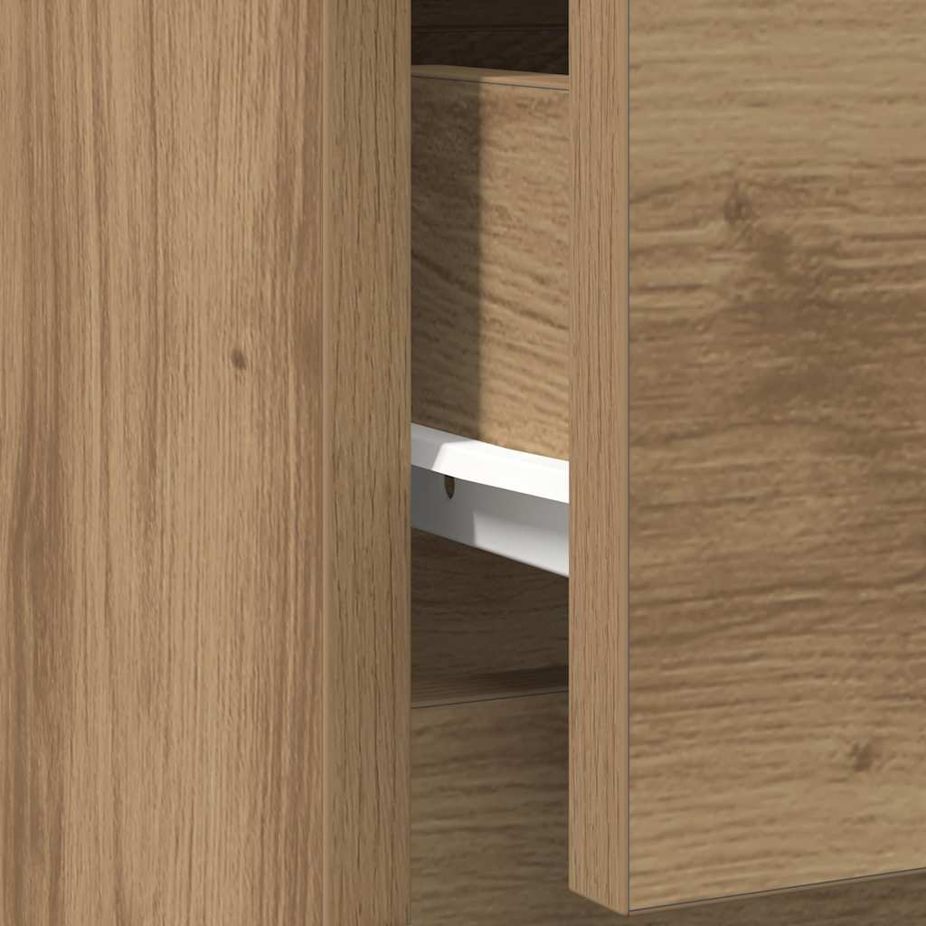 Buffet avec tiroir chêne artisanal 71x35x65 cm bois ingénierie - XIOS