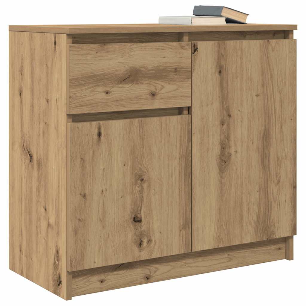 Buffet avec tiroir chêne artisanal 71x35x65 cm bois ingénierie - XIOS