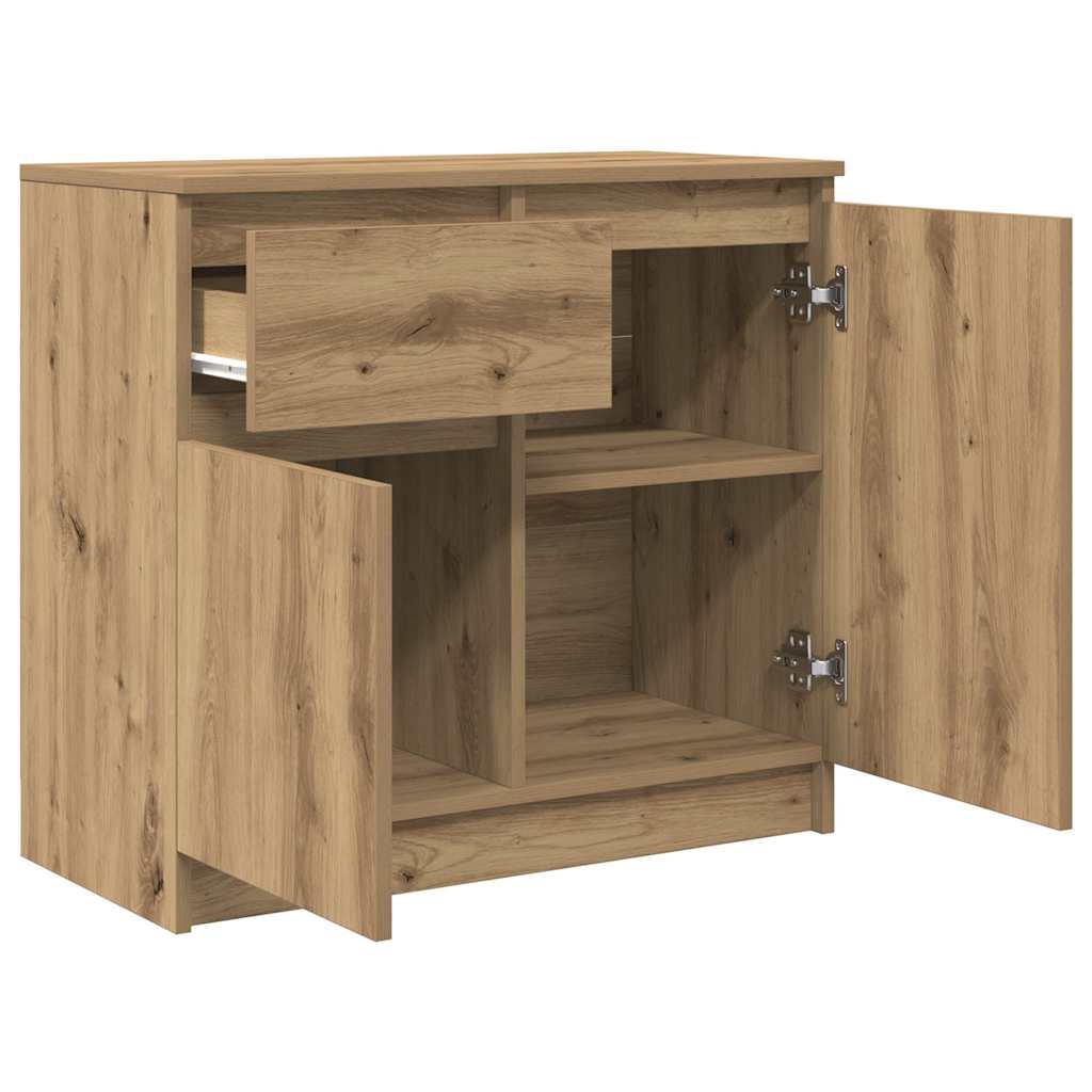 Buffet avec tiroir chêne artisanal 71x35x65 cm bois ingénierie - XIOS