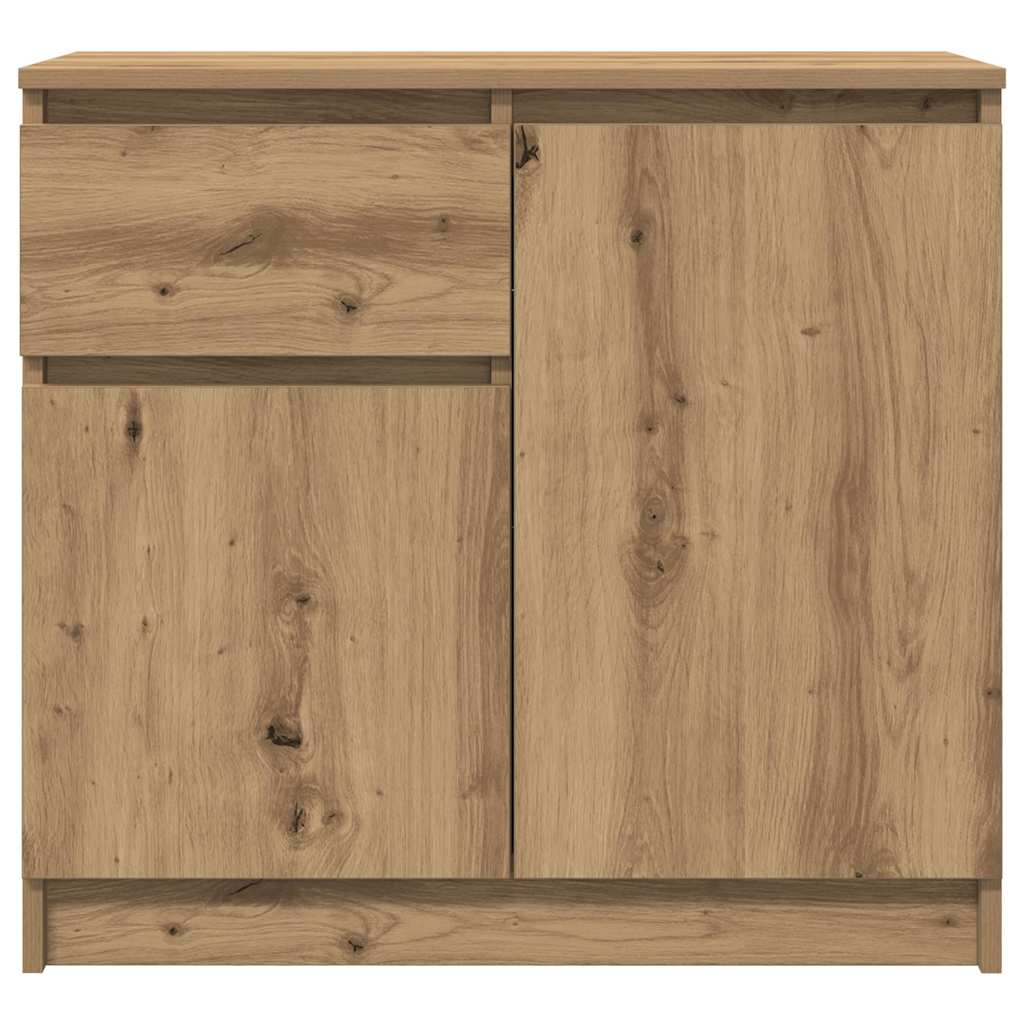 Buffet avec tiroir chêne artisanal 71x35x65 cm bois ingénierie - XIOS