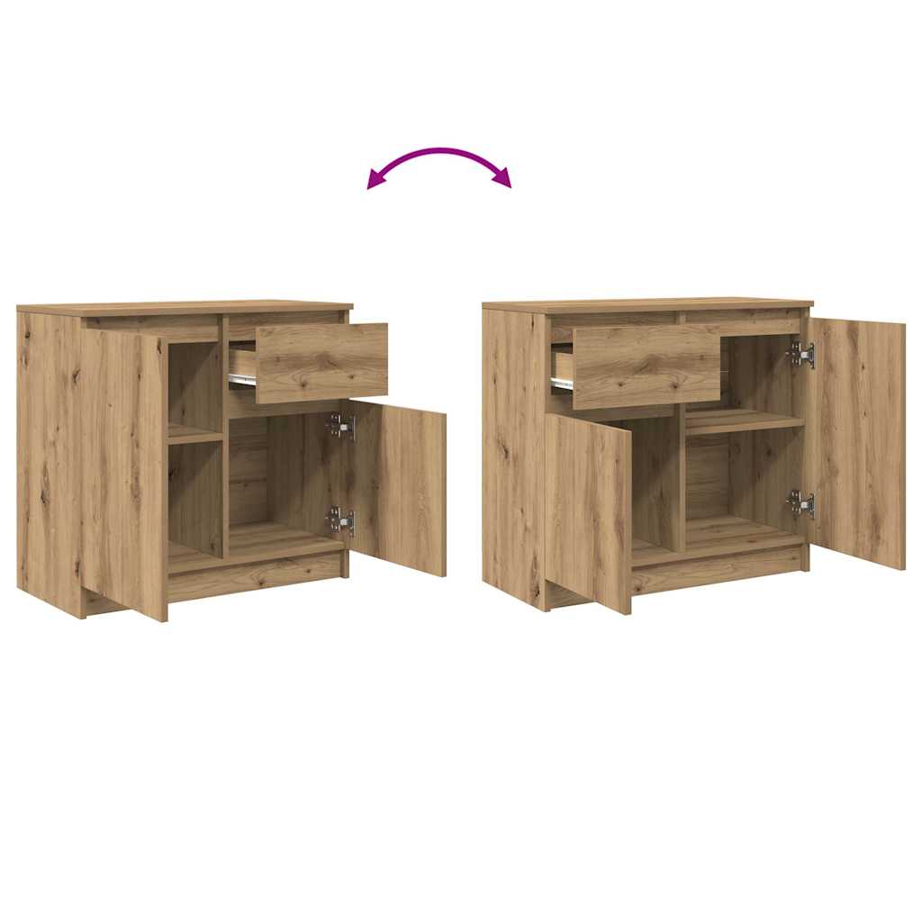 Buffet avec tiroir chêne artisanal 71x35x65 cm bois ingénierie - XIOS