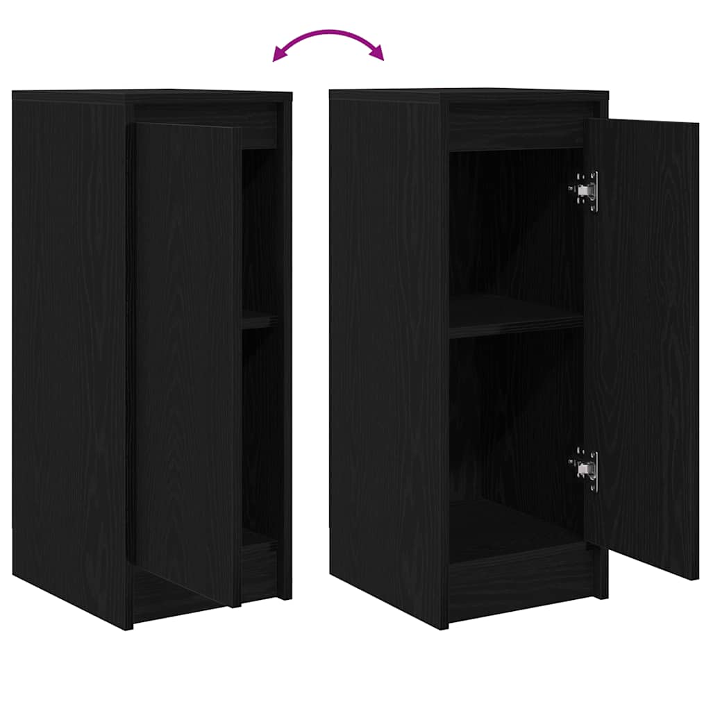 Buffet chêne noir 29,5x34x76 cm bois d'ingénierie - XIOS