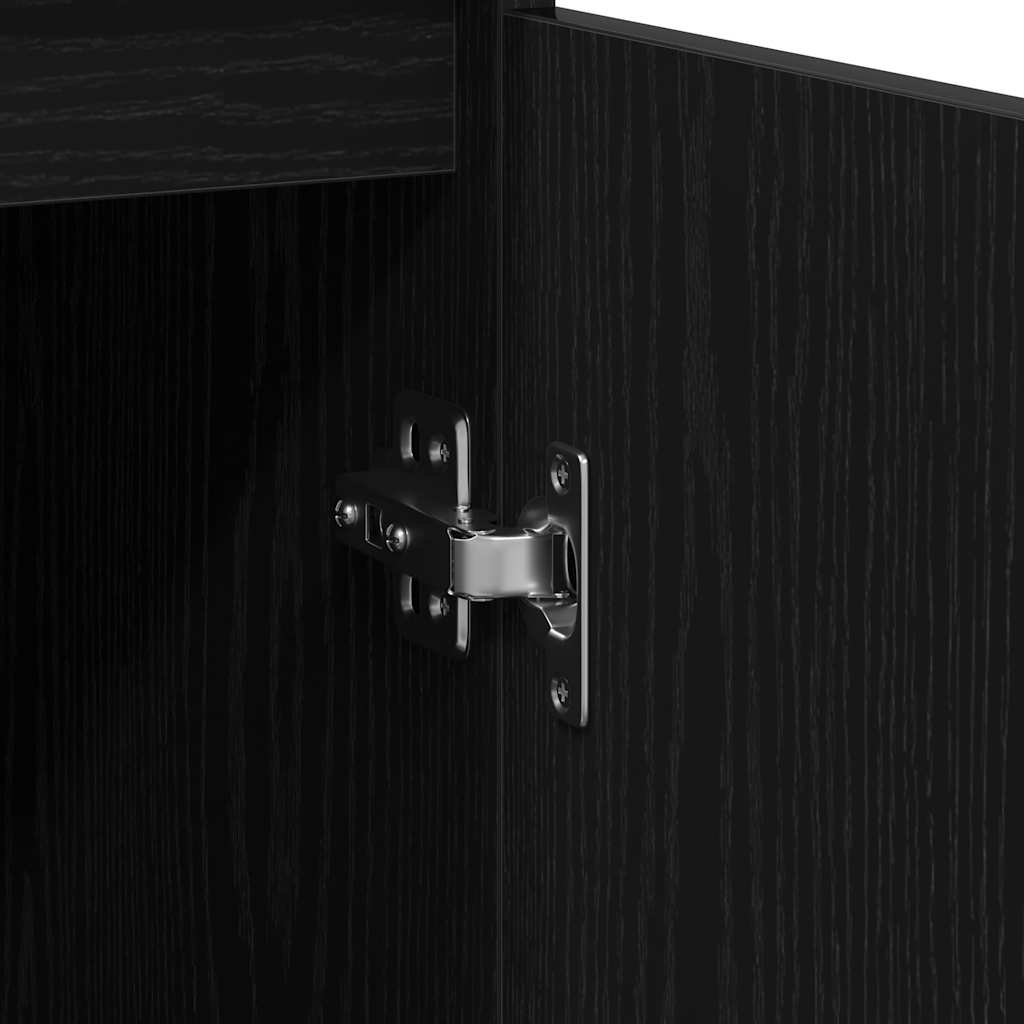 Buffet chêne noir 29,5x34x76 cm bois d'ingénierie - XIOS