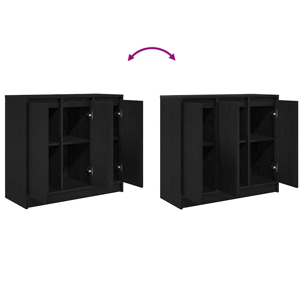 Buffet chêne noir 85x34x76 cm bois d'ingénierie - XIOS