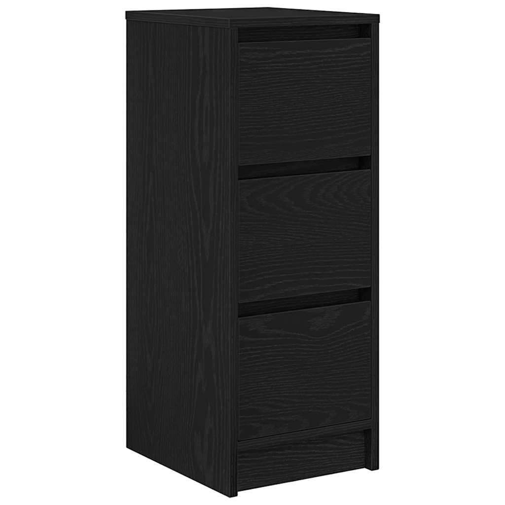 Buffet chêne noir 29,5x34x76 cm bois d'ingénierie - XIOS