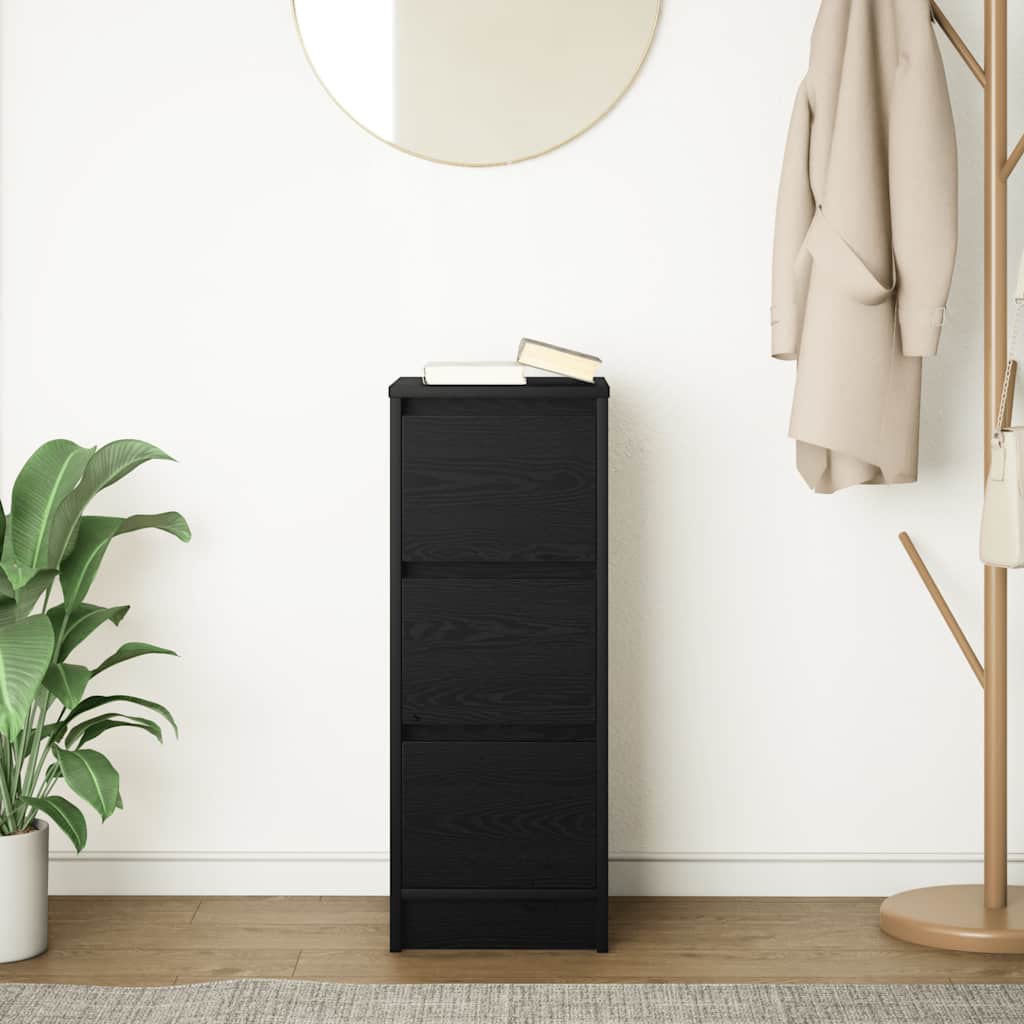 Buffet chêne noir 29,5x34x76 cm bois d'ingénierie - XIOS