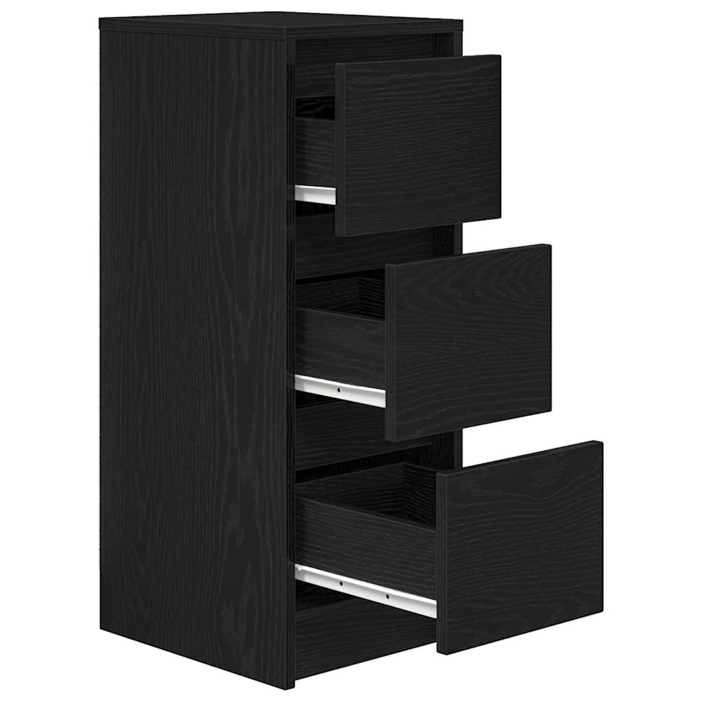Buffet chêne noir 29,5x34x76 cm bois d'ingénierie - XIOS