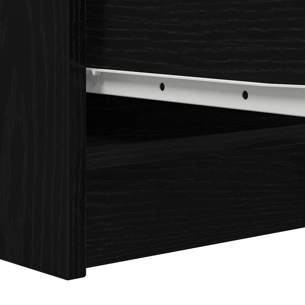 Buffet chêne noir 29,5x34x76 cm bois d'ingénierie - XIOS