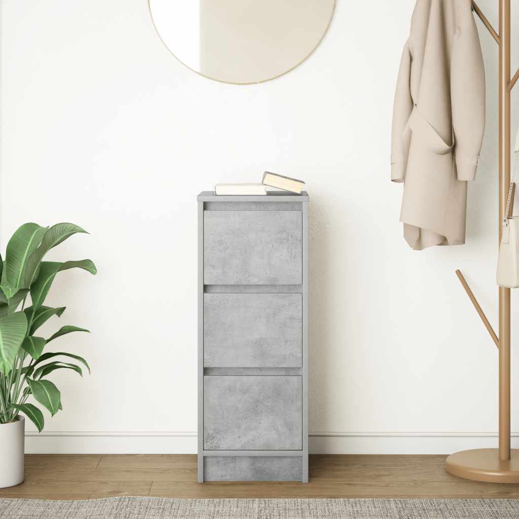 Buffet gris béton 29,5x34x76 cm bois d'ingénierie - XIOS