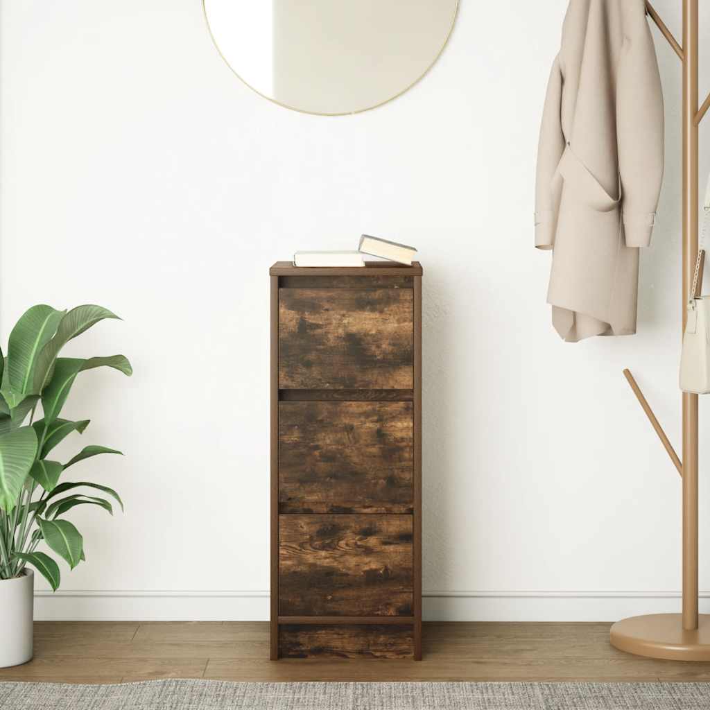 Buffet chêne fumé 29,5x34x76 cm bois d'ingénierie - XIOS