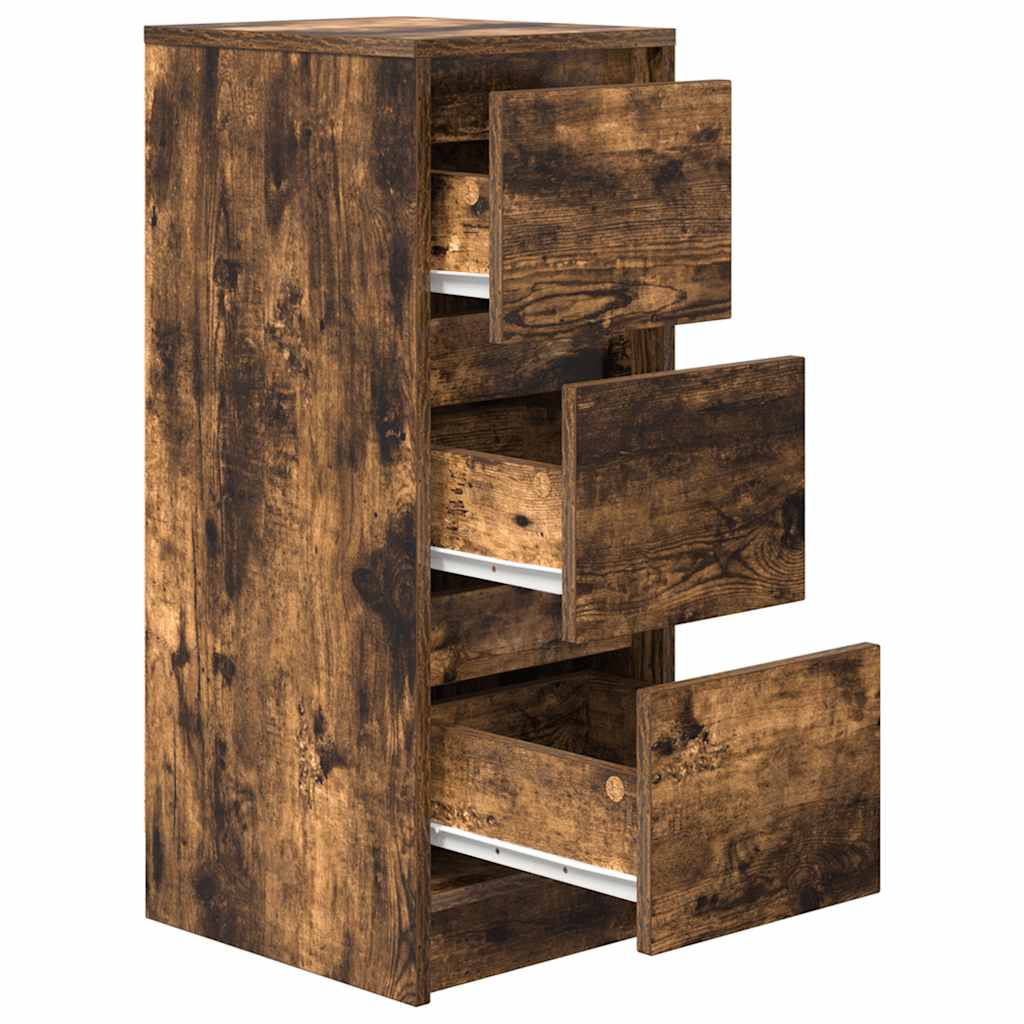 Buffet chêne fumé 29,5x34x76 cm bois d'ingénierie - XIOS