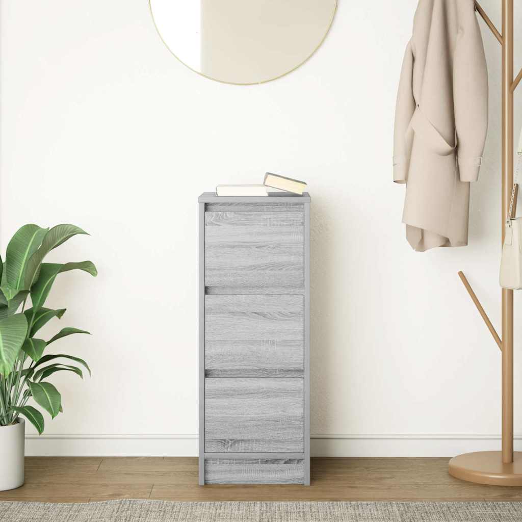 Buffet sonoma gris 29,5x34x76 cm bois d'ingénierie - XIOS