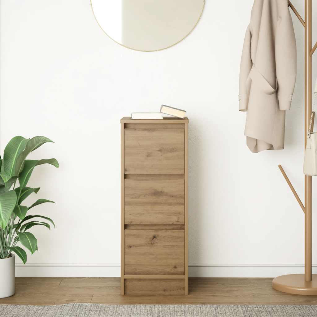 Buffet chêne artisanal 29,5x34x76 cm bois d'ingénierie - XIOS