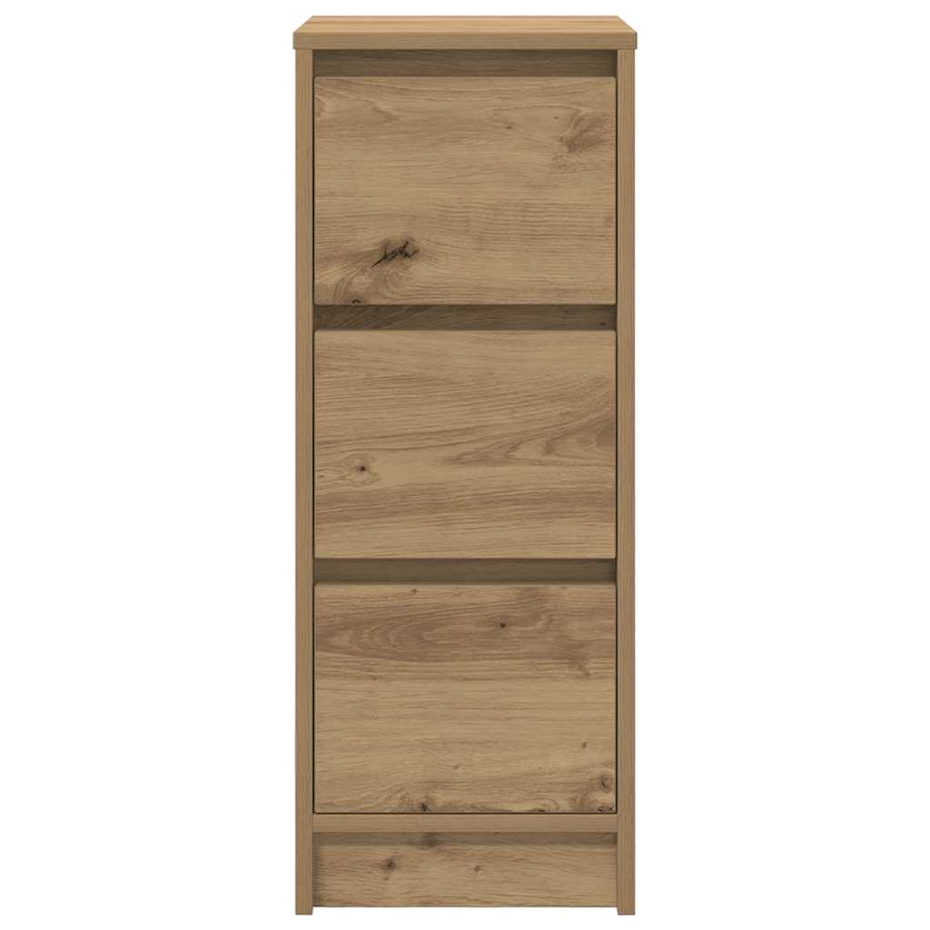 Buffet chêne artisanal 29,5x34x76 cm bois d'ingénierie - XIOS