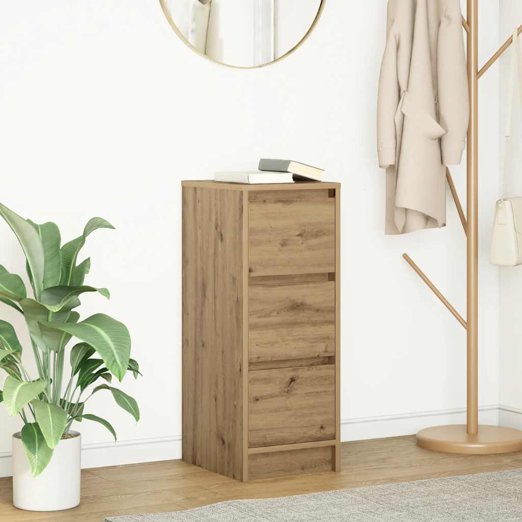 Buffet chêne artisanal 29,5x34x76 cm bois d'ingénierie - XIOS