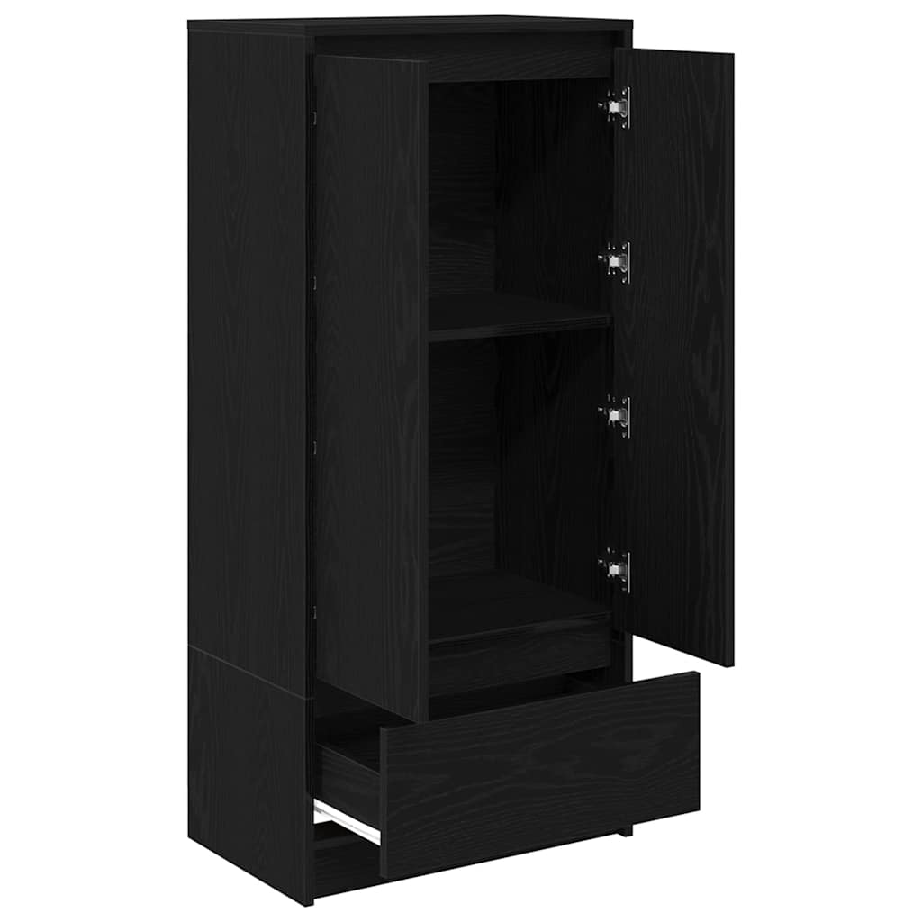 Armoire avec tiroir chêne noir 55,5x34x119,5 cm bois ingénierie - XIOS