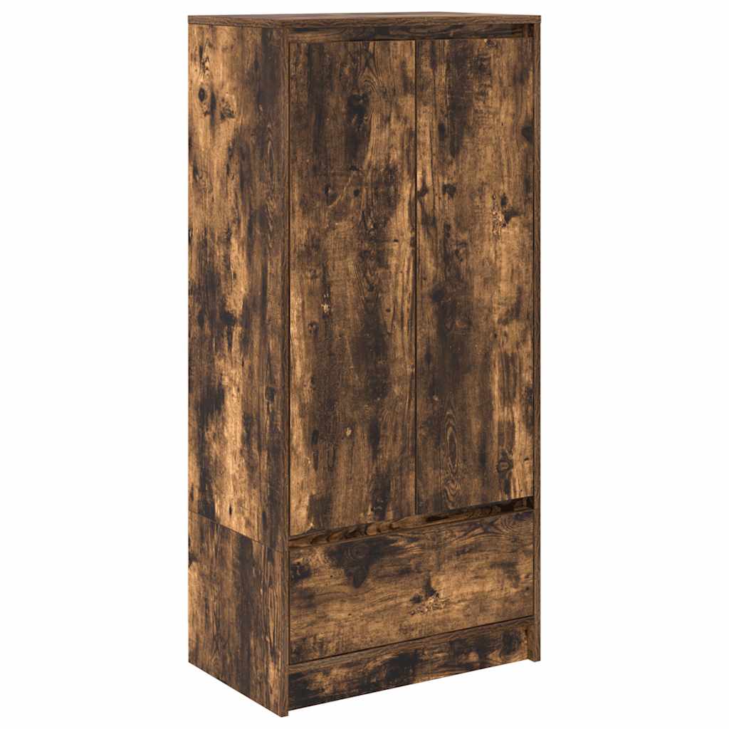 Armoire avec tiroir chêne fumé 55,5x34x119,5 cm bois ingénierie - XIOS