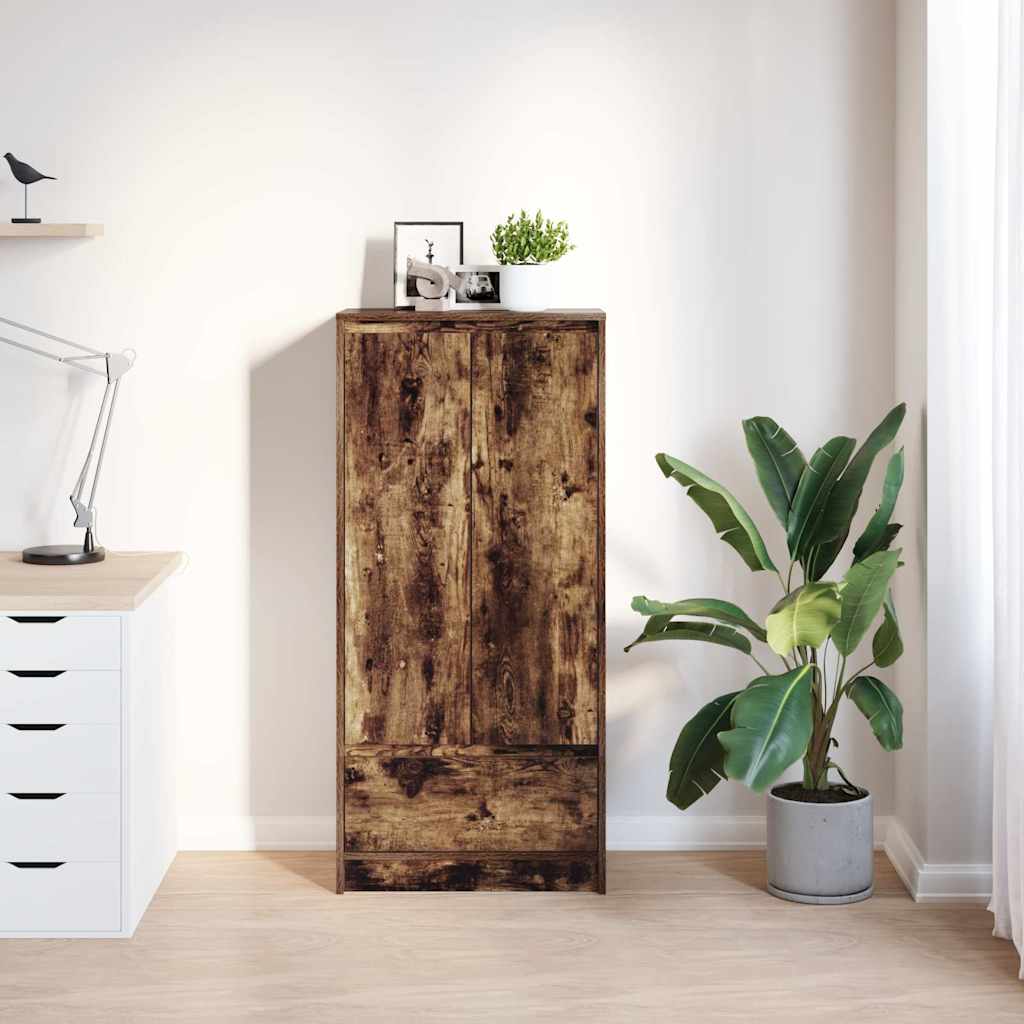 Armoire avec tiroir chêne fumé 55,5x34x119,5 cm bois ingénierie - XIOS