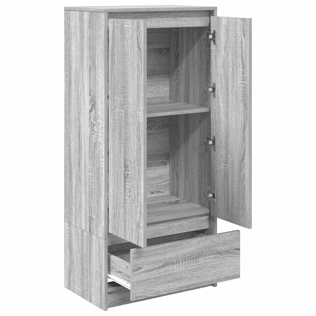 Armoire tiroir sonoma gris 55,5x34x119,5 cm bois d'ingénierie - XIOS