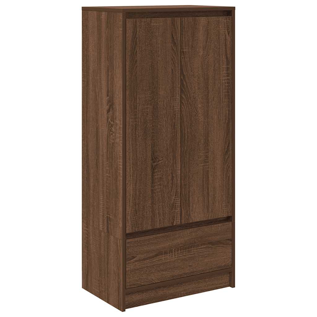 Armoire tiroir chêne marron 55,5x34x119,5 cm bois d'ingénierie - XIOS
