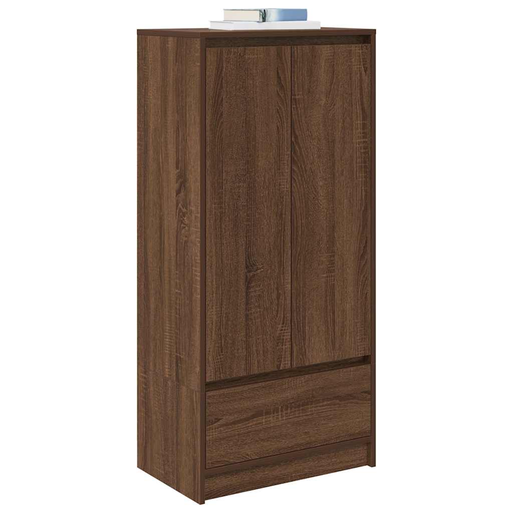 Armoire tiroir chêne marron 55,5x34x119,5 cm bois d'ingénierie - XIOS