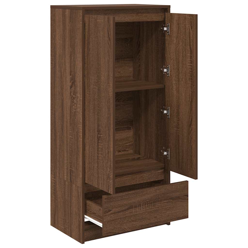 Armoire tiroir chêne marron 55,5x34x119,5 cm bois d'ingénierie - XIOS