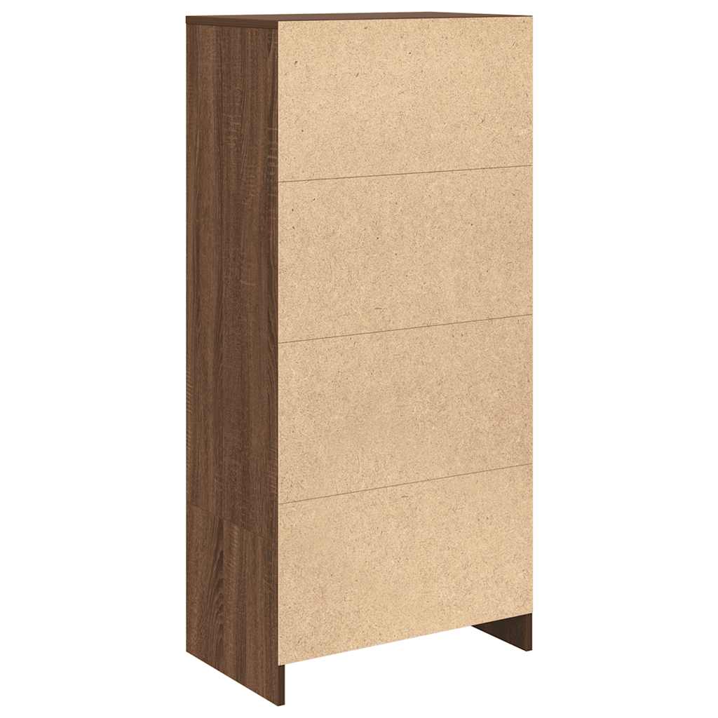 Armoire tiroir chêne marron 55,5x34x119,5 cm bois d'ingénierie - XIOS