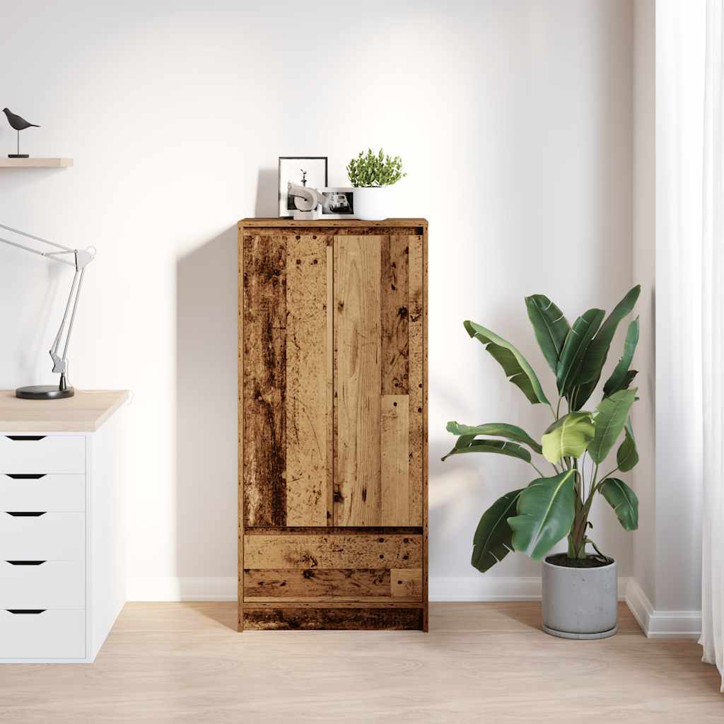 Armoire avec tiroir vieux bois 55,5x34x119,5 cm bois ingénierie - XIOS