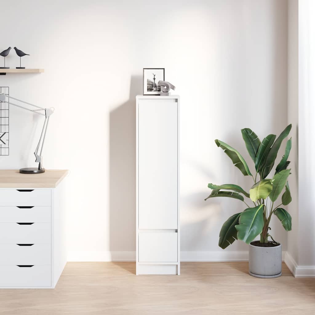 Buffet haut blanc 29,5x34x119,5 cm bois d'ingénierie - XIOS