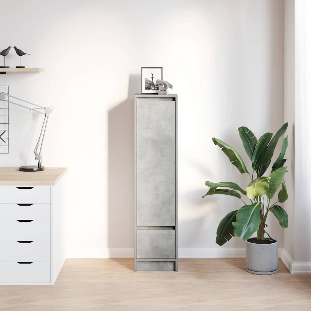 Buffet haut gris béton 29,5x34x119,5 cm bois d'ingénierie