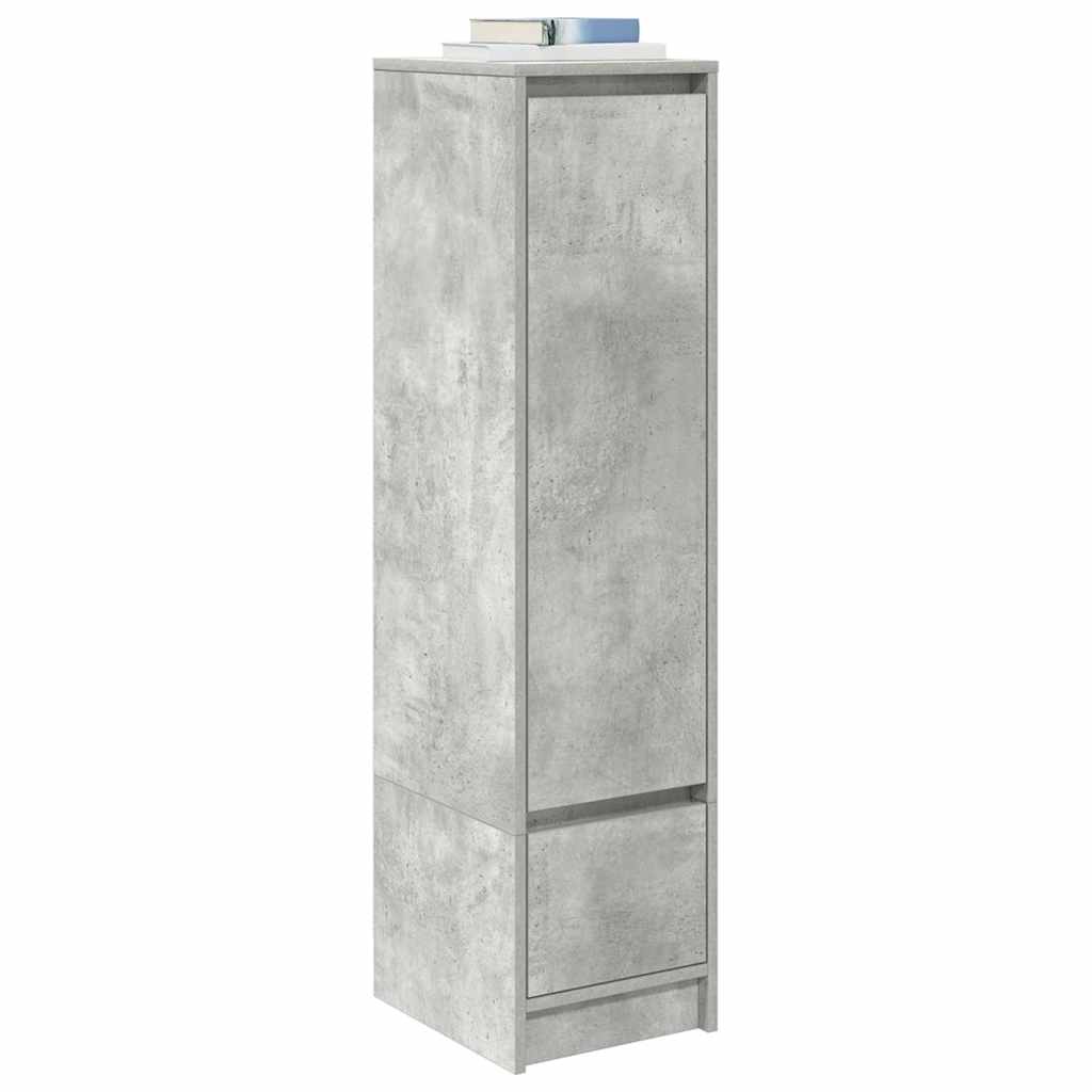 Buffet haut gris béton 29,5x34x119,5 cm bois d'ingénierie