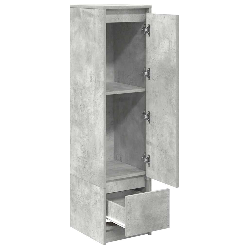 Buffet haut gris béton 29,5x34x119,5 cm bois d'ingénierie