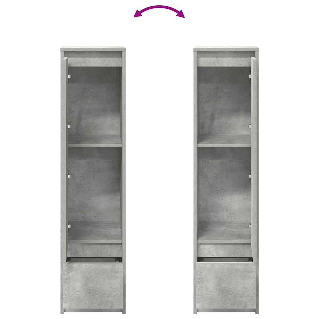 Buffet haut gris béton 29,5x34x119,5 cm bois d'ingénierie