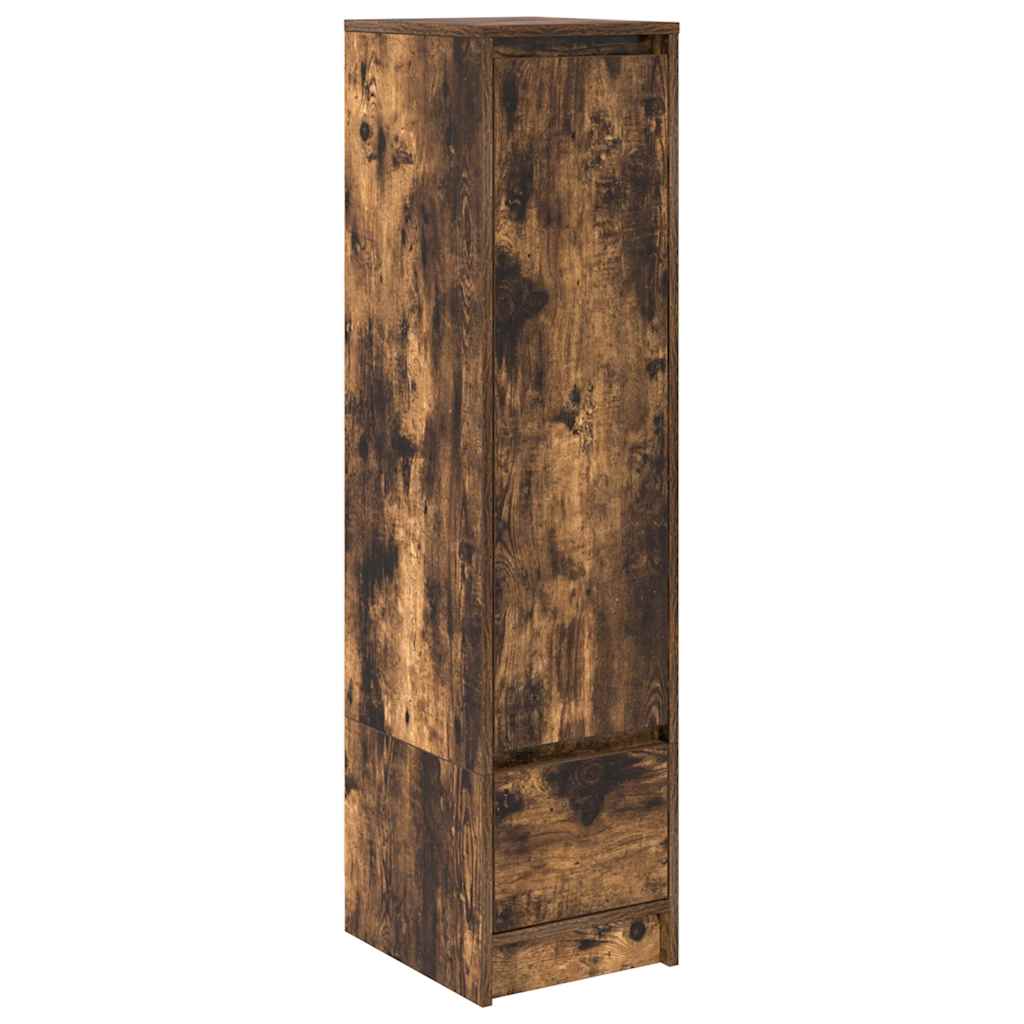 Buffet haut chêne fumé 29,5x34x119,5 cm bois d'ingénierie - XIOS