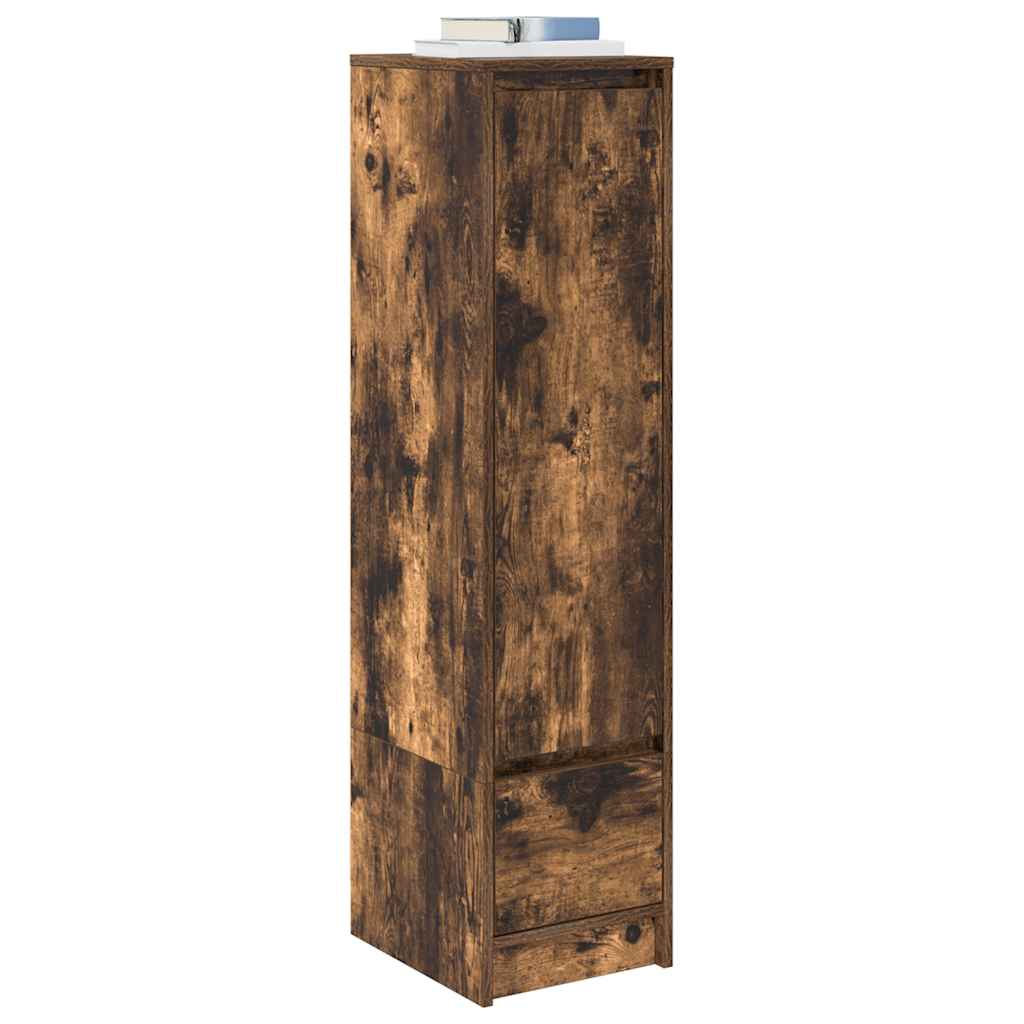 Buffet haut chêne fumé 29,5x34x119,5 cm bois d'ingénierie - XIOS