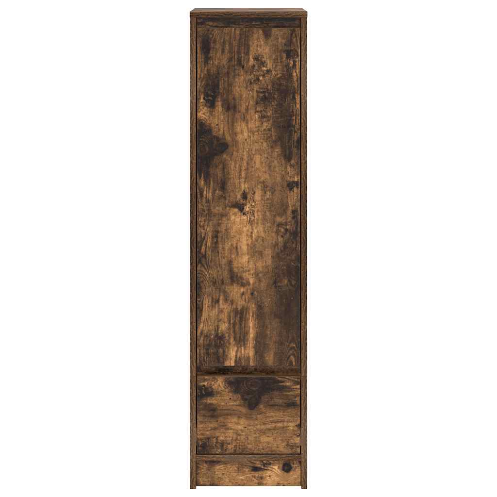 Buffet haut chêne fumé 29,5x34x119,5 cm bois d'ingénierie - XIOS