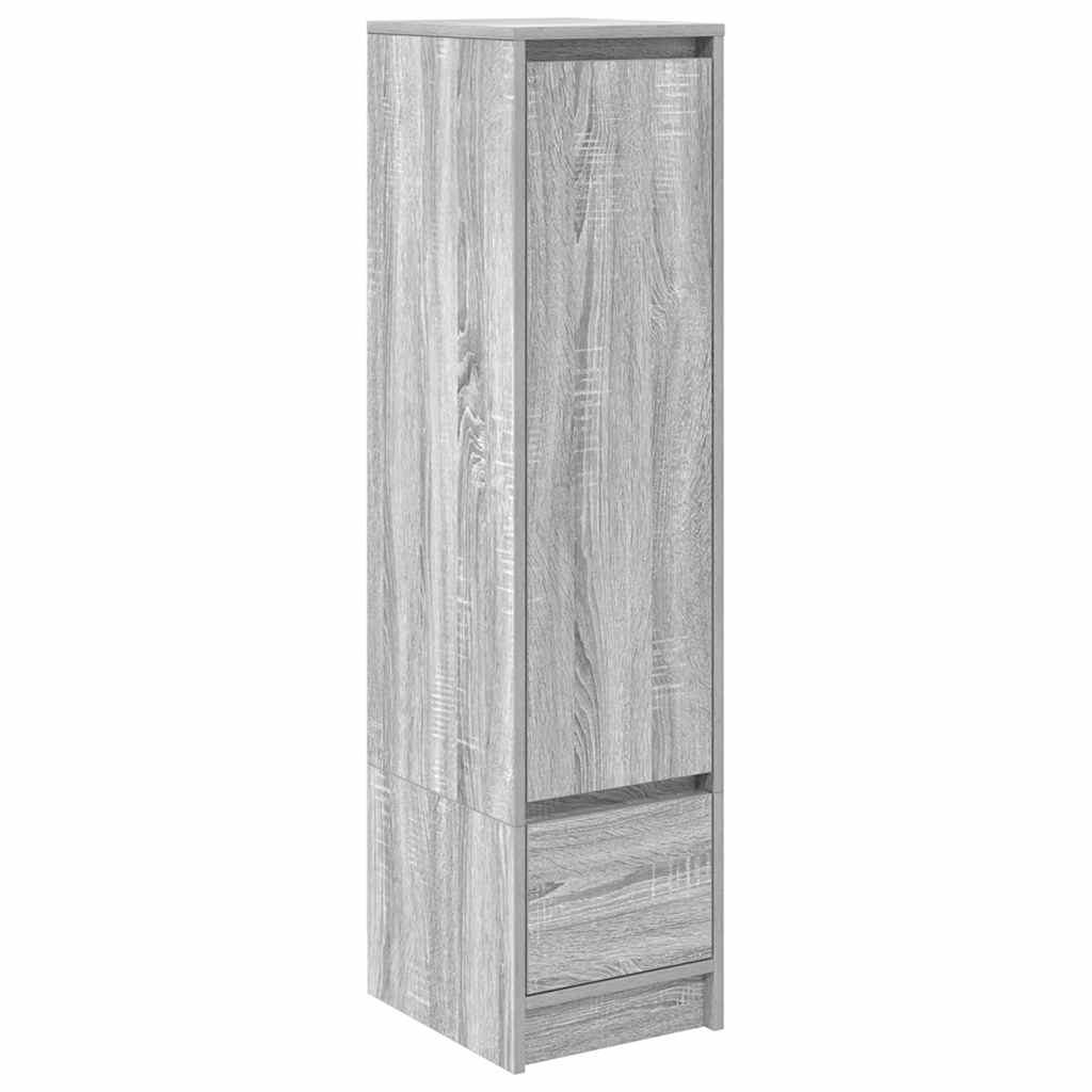 Buffet haut sonoma gris 29,5x34x119,5 cm bois d'ingénierie - XIOS