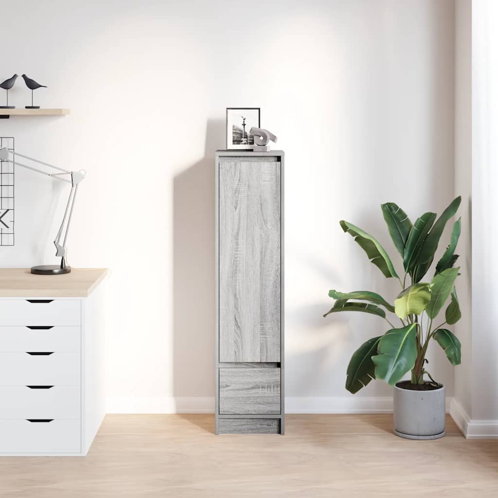 Buffet haut sonoma gris 29,5x34x119,5 cm bois d'ingénierie - XIOS