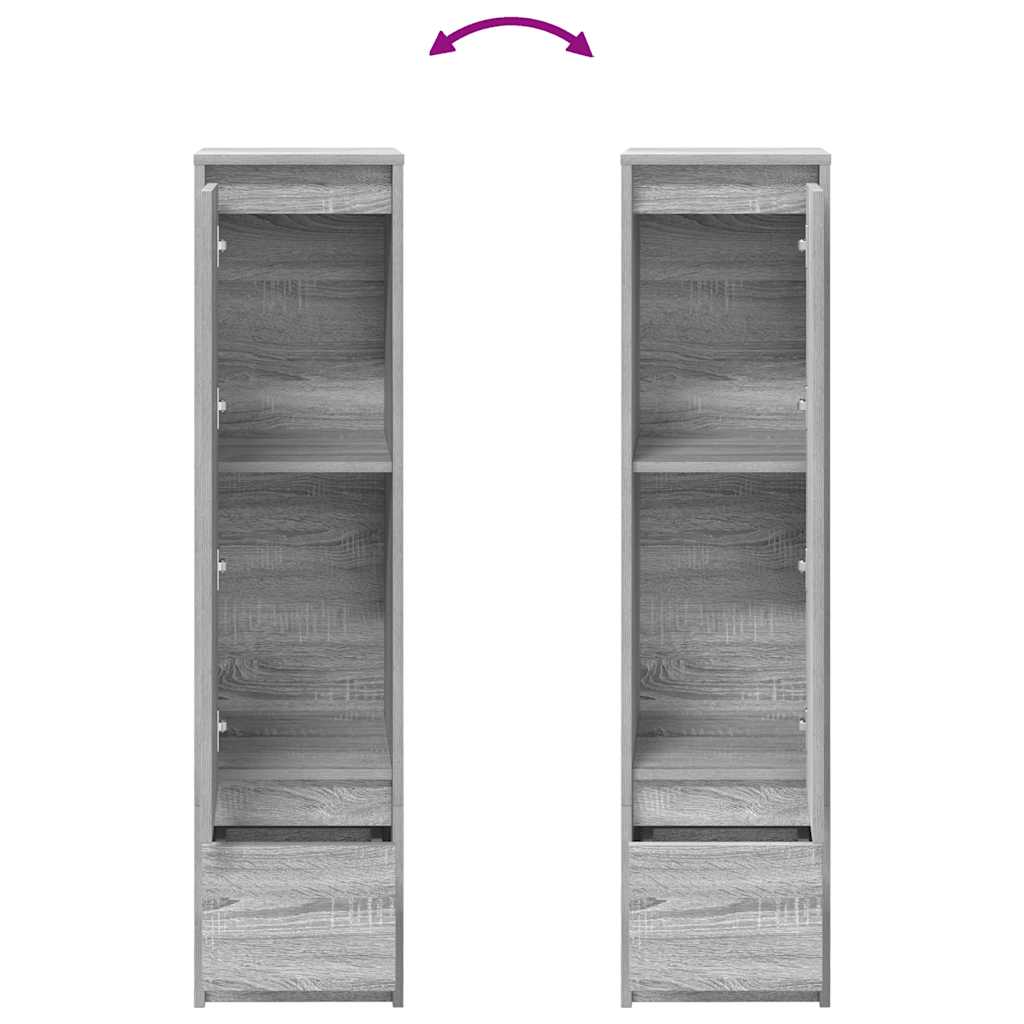 Buffet haut sonoma gris 29,5x34x119,5 cm bois d'ingénierie - XIOS