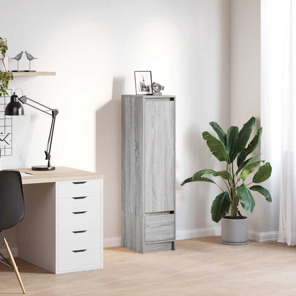 Buffet haut sonoma gris 29,5x34x119,5 cm bois d'ingénierie - XIOS