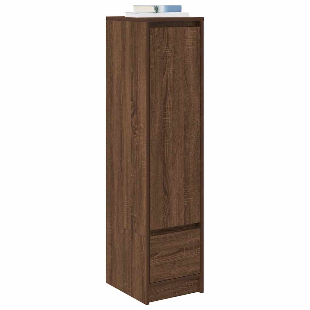 Buffet haut chêne marron 29,5x34x119,5 cm bois d'ingénierie - XIOS