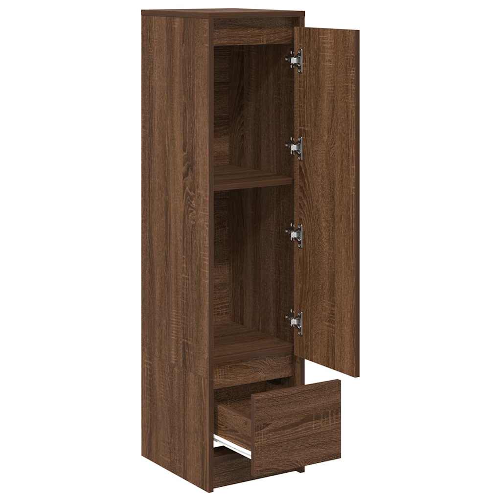 Buffet haut chêne marron 29,5x34x119,5 cm bois d'ingénierie - XIOS