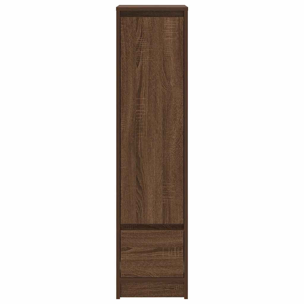 Buffet haut chêne marron 29,5x34x119,5 cm bois d'ingénierie - XIOS