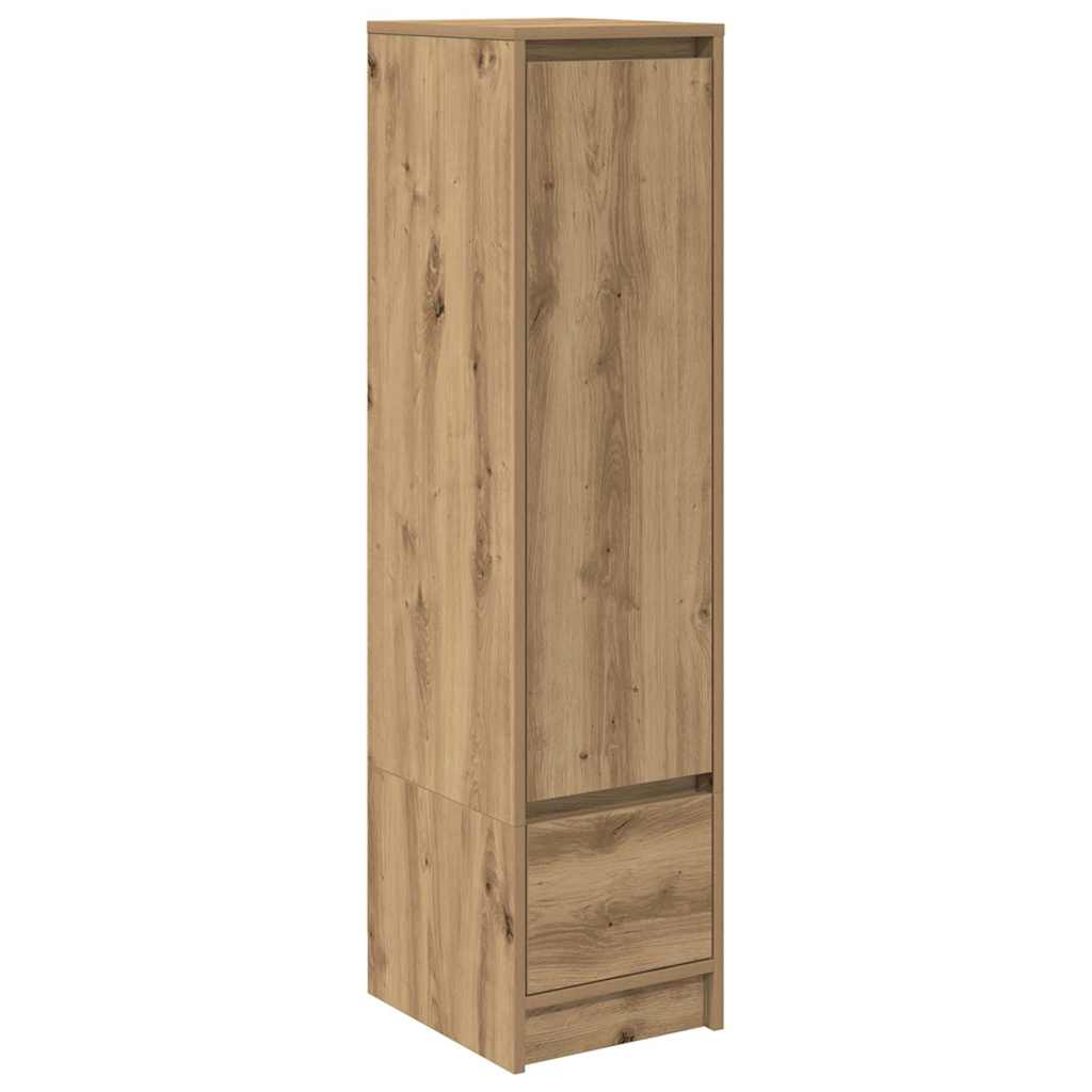 Buffet haut chêne artisanal 29,5x34x119,5 cm bois d'ingénierie - XIOS