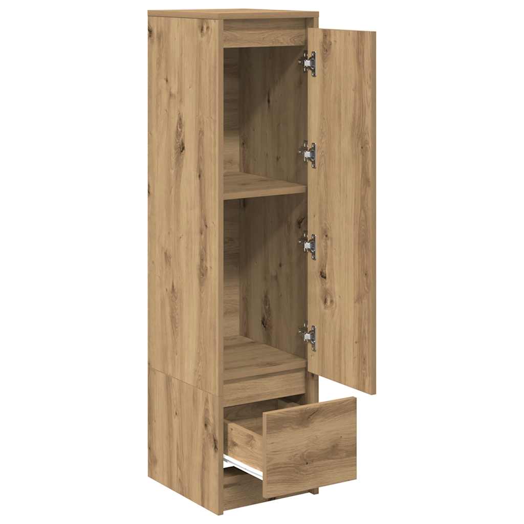 Buffet haut chêne artisanal 29,5x34x119,5 cm bois d'ingénierie - XIOS