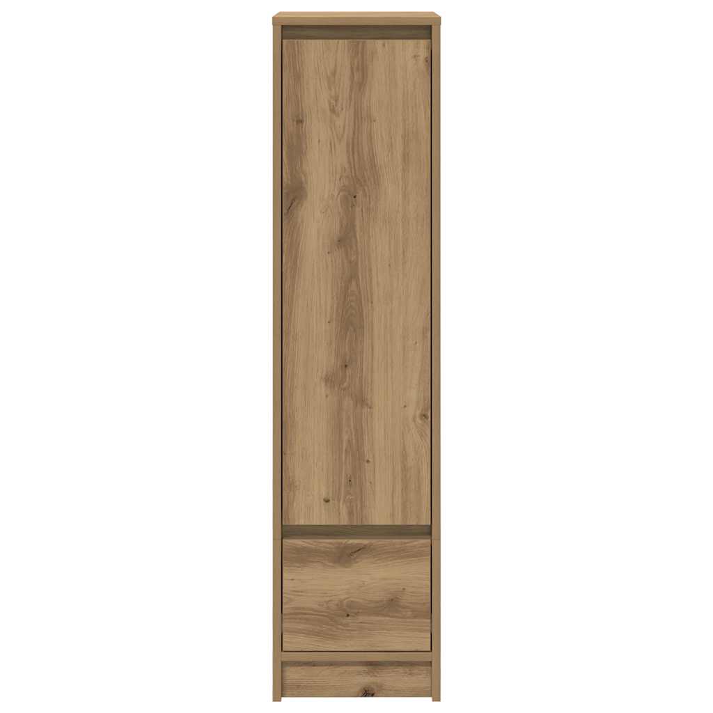 Buffet haut chêne artisanal 29,5x34x119,5 cm bois d'ingénierie - XIOS