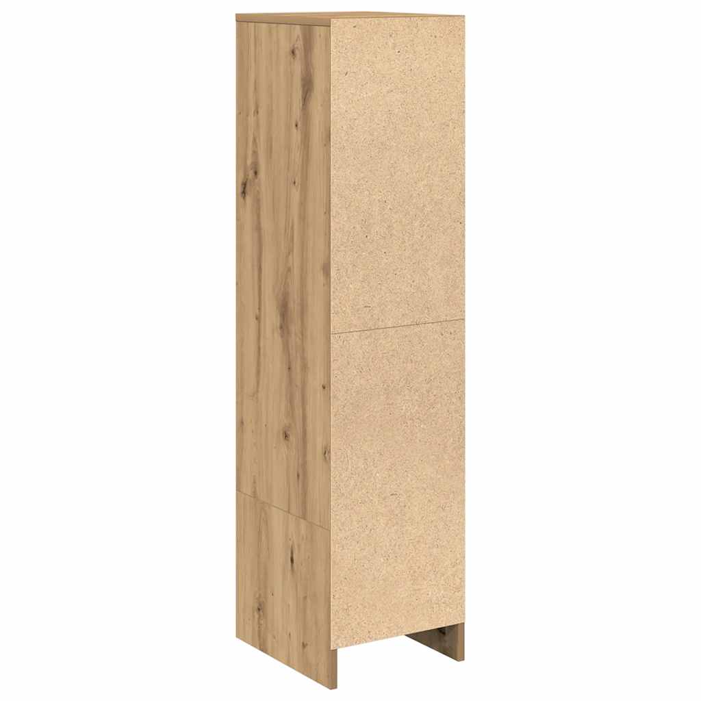 Buffet haut chêne artisanal 29,5x34x119,5 cm bois d'ingénierie - XIOS