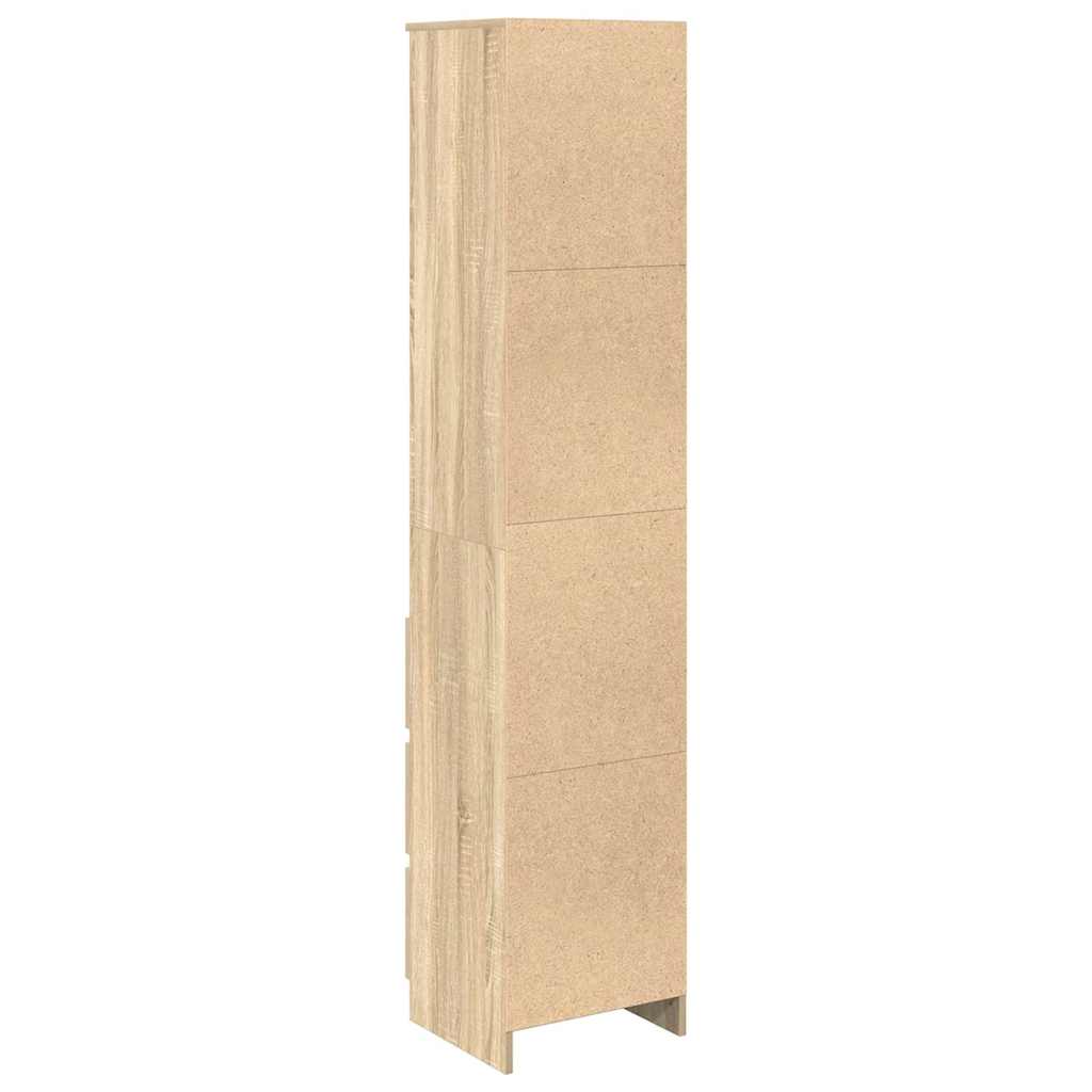 Buffet haut chêne sonoma 37,5x35x180 cm bois d'ingénierie - XIOS